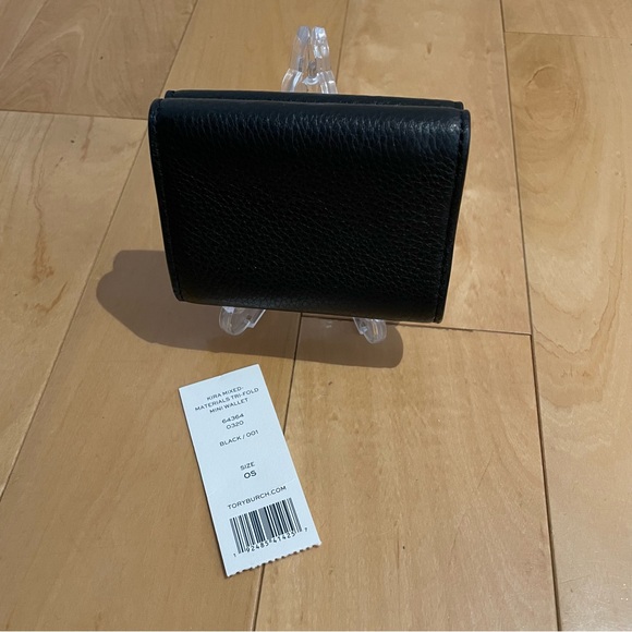 Tory Burch Kira Mixed-Materials Tri-Fold Mini Wallet - Picture 3 of 7
